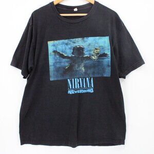 Vintage SEL Classic Shirt Mens Black Short Sleeve Nirvana Nevermind Graphic XL